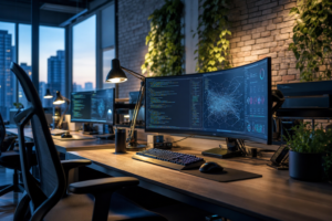IT企業オフィスと検索シーン